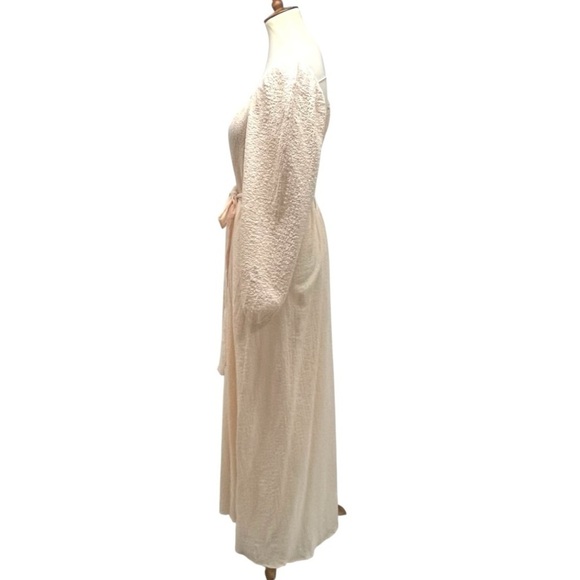 Reformation NWT Milana Blush Crepe Cotton Scoop Neck Long Sleeve Maxi Dress 8 - Picture 10 of 16